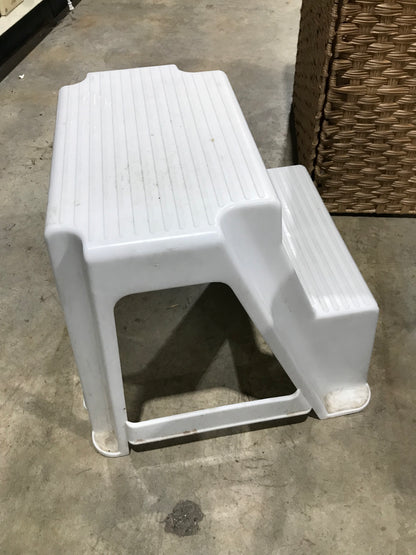 White Plastic 2-Step Stool