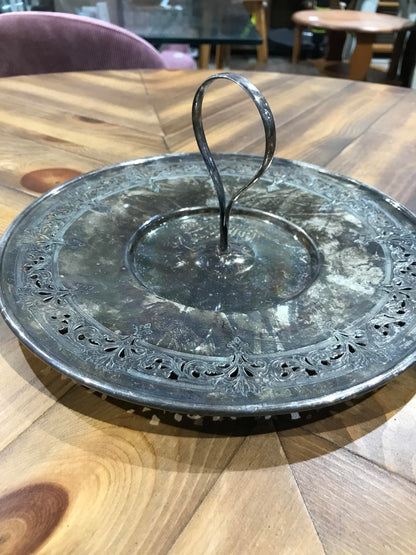 Silver Serving tray - 10”D