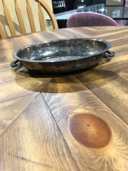 Silver Plated Serving Dish - 10”W x 7”D