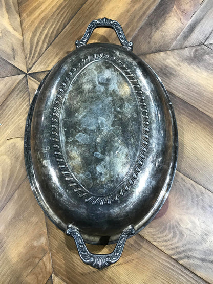 Silver Plated Serving Dish - 10”W x 7”D