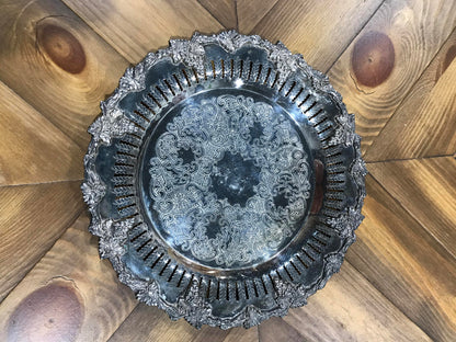 Silver Plated Serving Plate - 10”D