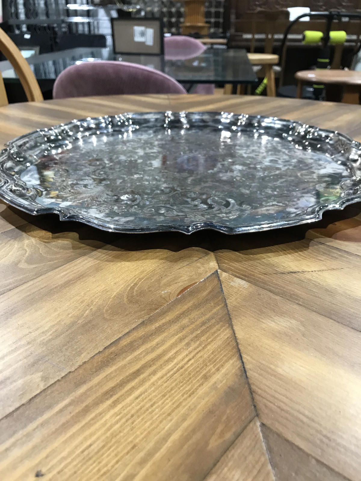 Silver Plated Serving Tray - 17”D
