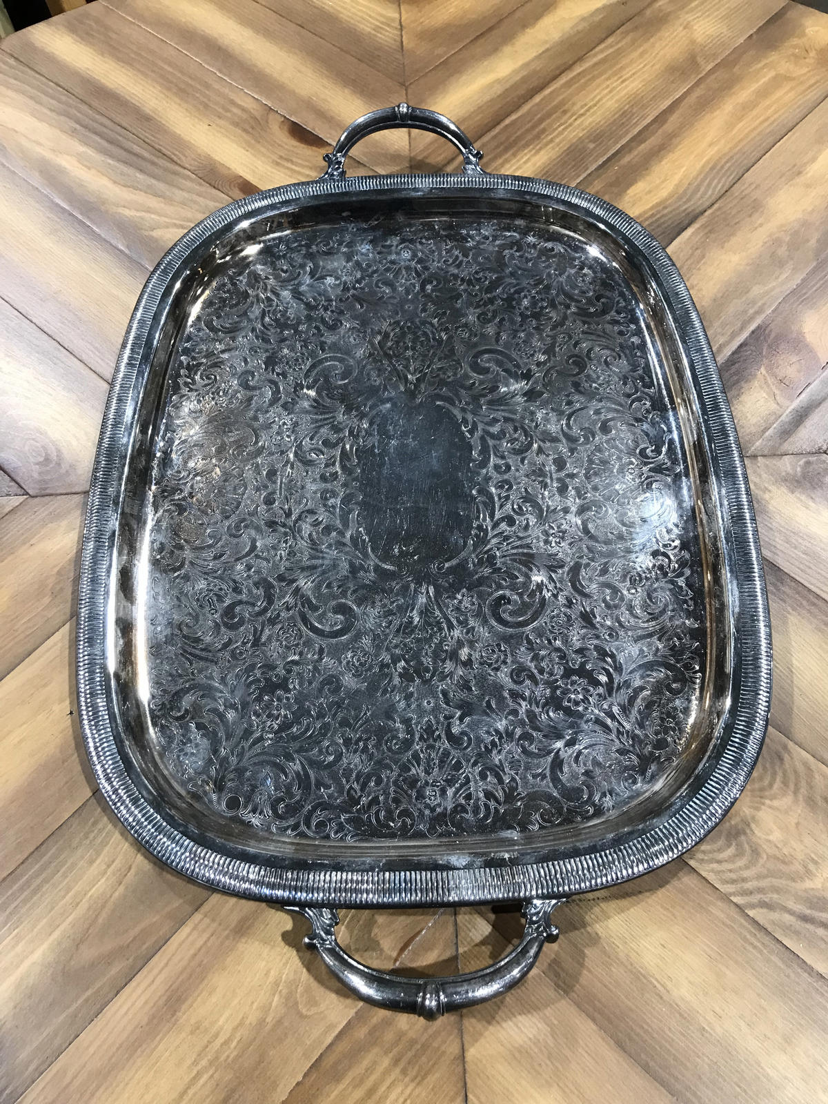 Silver Plated Tray - 18”W x 14”D