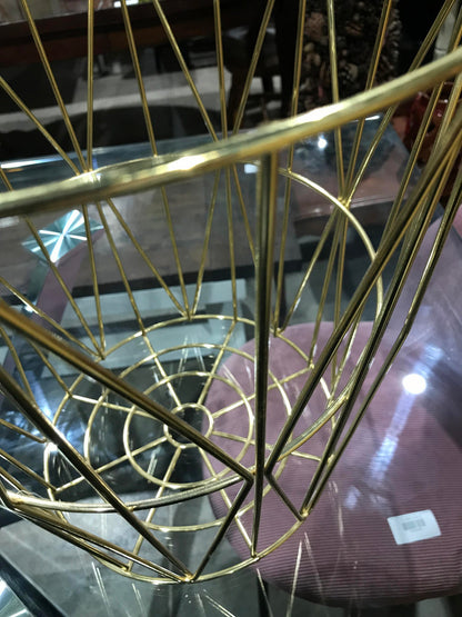 Gold Wire Basket - 14”W x 14”H