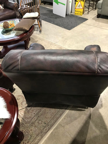 Full -Grain Leather Power Recliner