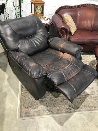 Full -Grain Leather Power Recliner