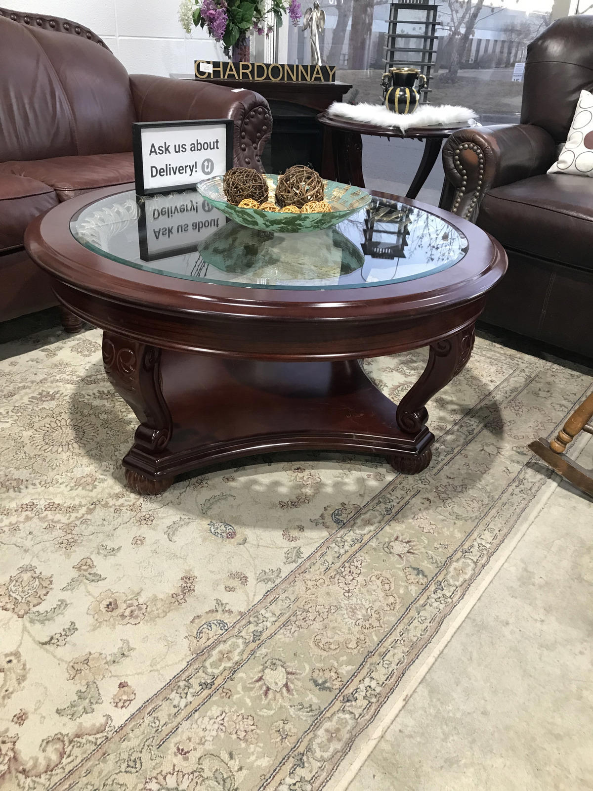 Matching Glass Top End Tables (2) & Coffee Table