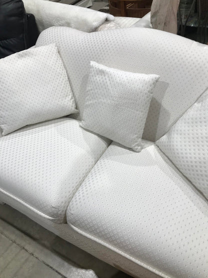 Coventry Collection White Sofa with Diamond Pattern