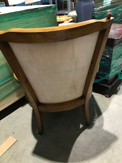 Wood and Corduroy Accent Chair