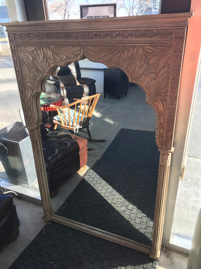 Carved Wood Mirror - (40”W x 58”H x 3”D)