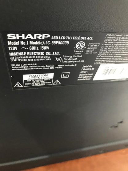 Sharp 55” SMART TV (55P5000U) with stand