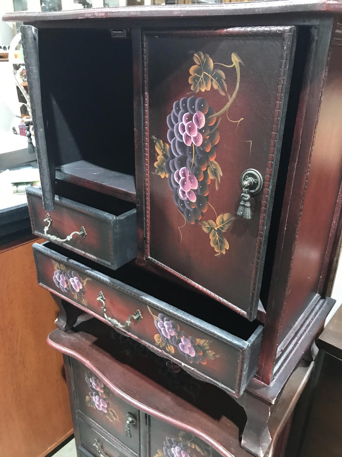 Jewelry Box Hand Painted Night Stands - Pair