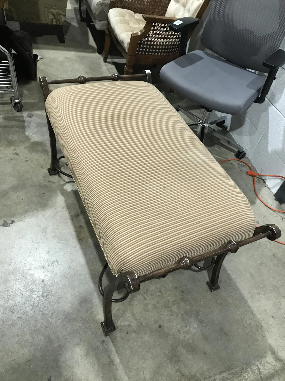 Ottoman Bench with Metal Base