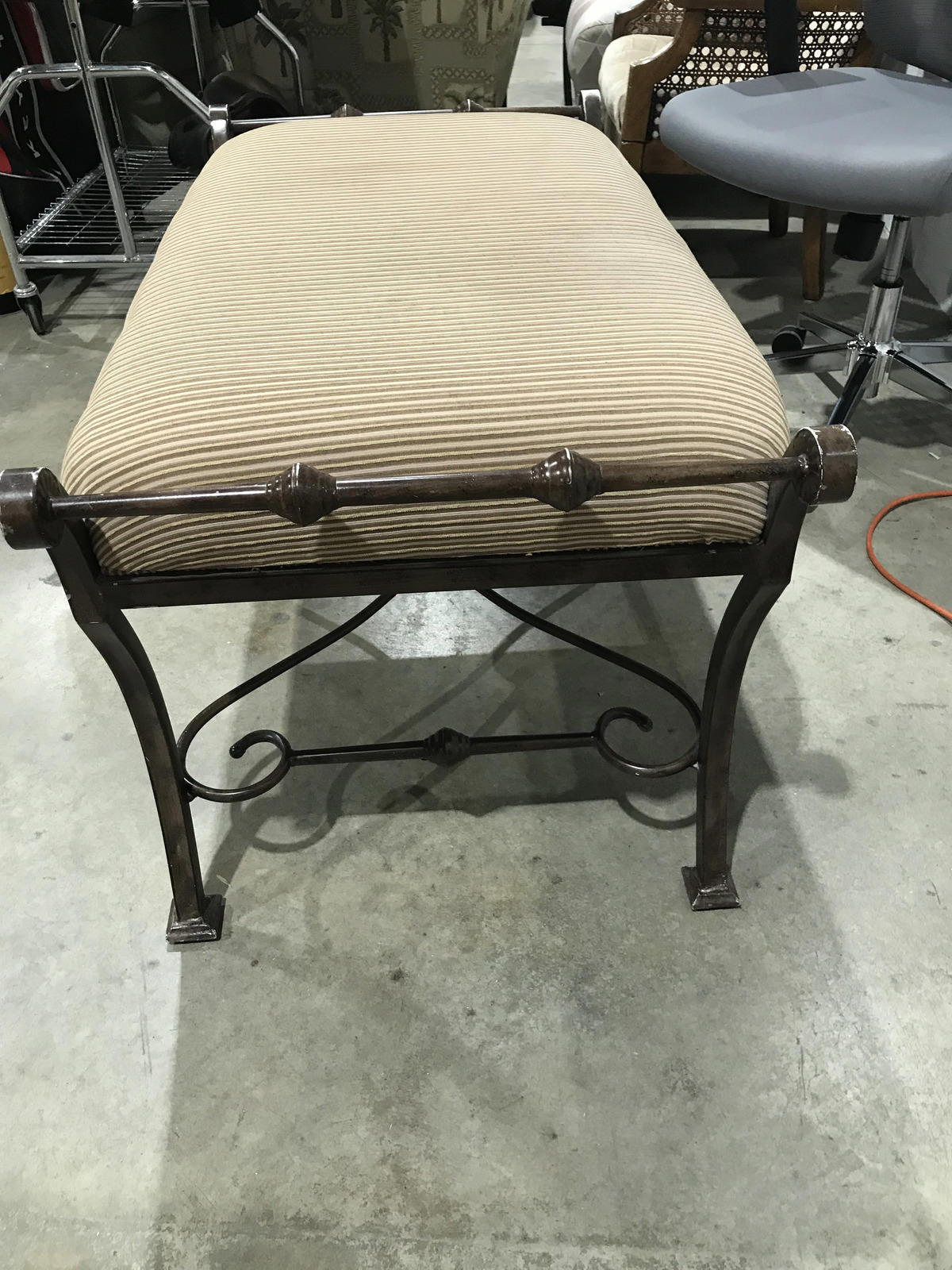 Ottoman Bench with Metal Base