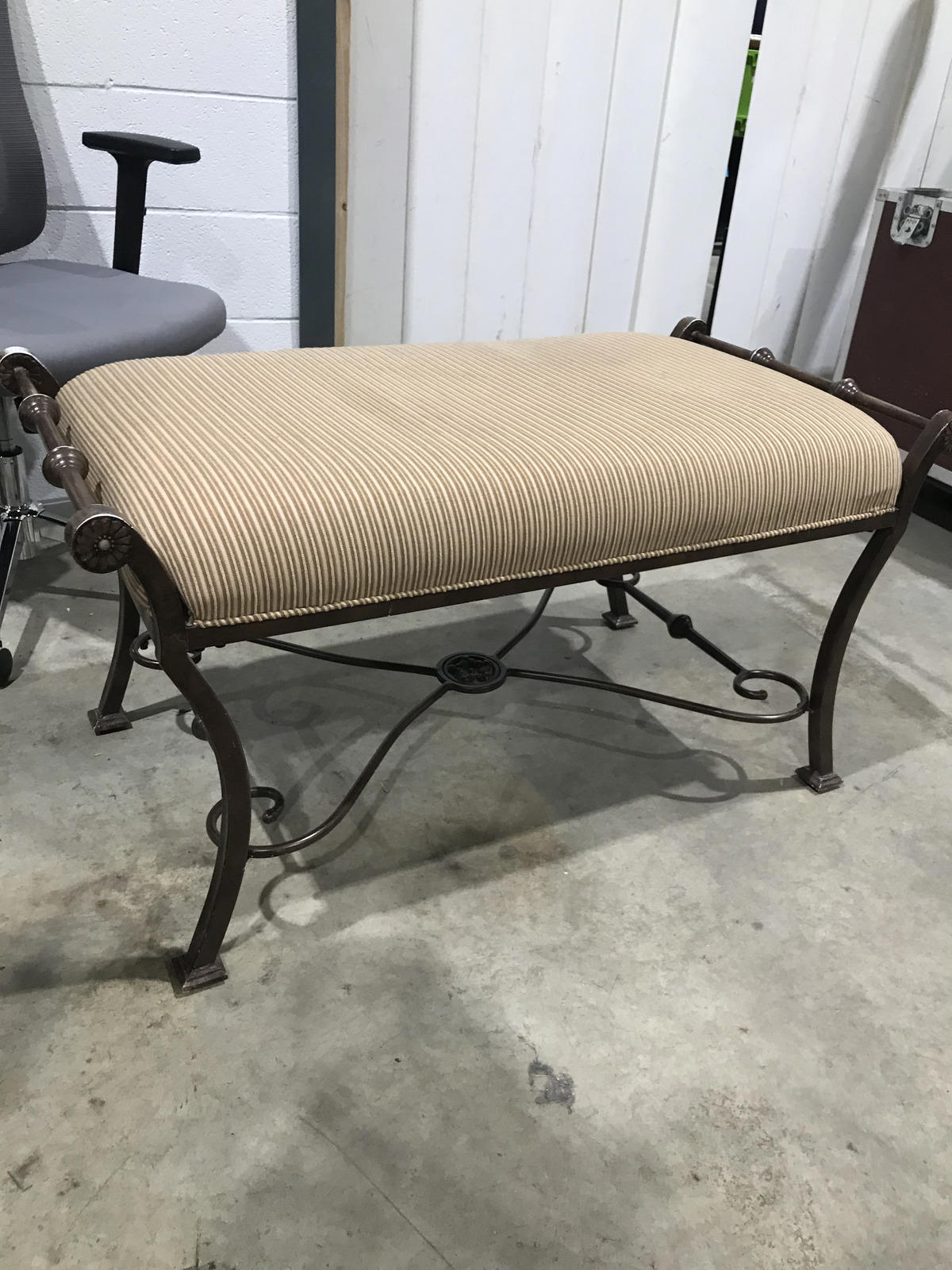 Ottoman Bench with Metal Base