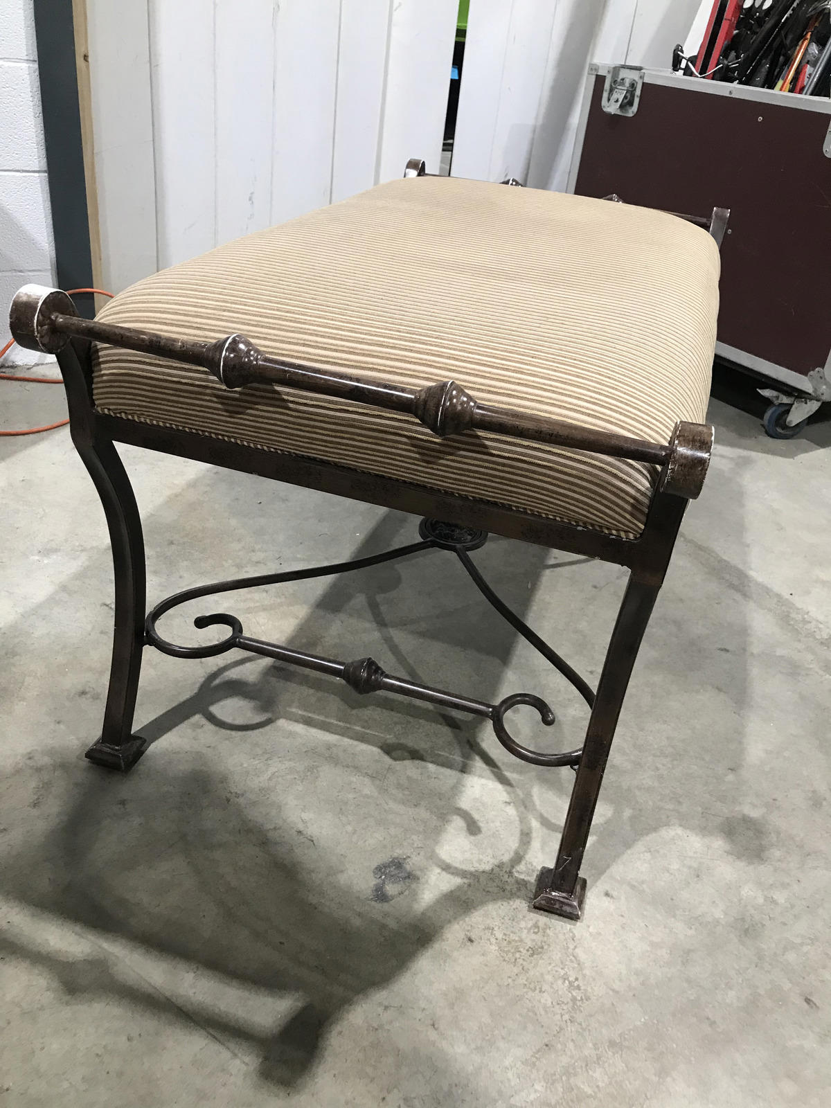 Ottoman Bench with Metal Base