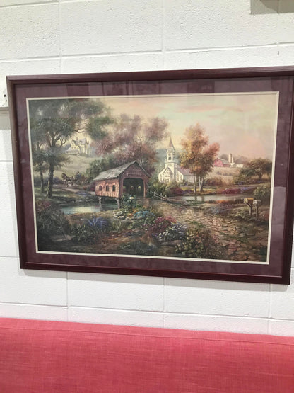 Razzberry Creek Crossing Framed Print by Carl Valente