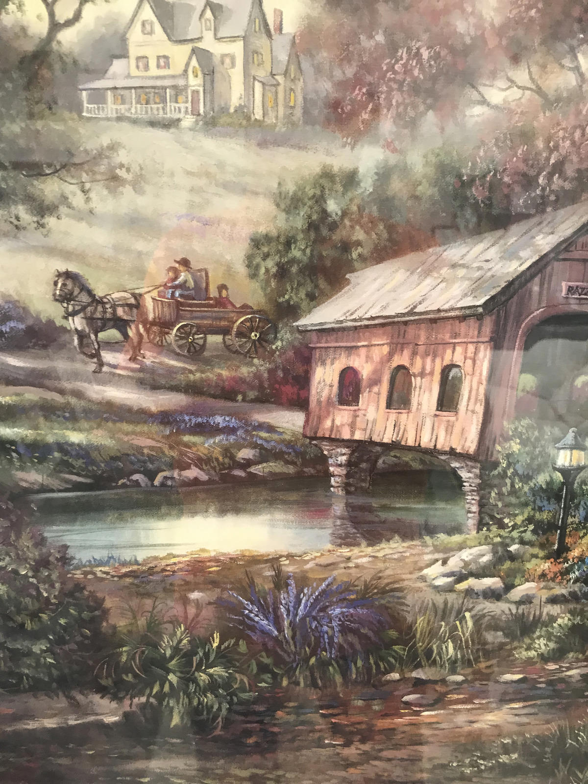 Razzberry Creek Crossing Framed Print by Carl Valente