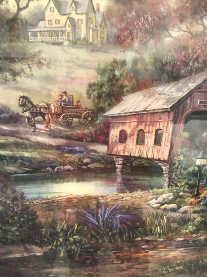 Razzberry Creek Crossing Framed Print by Carl Valente