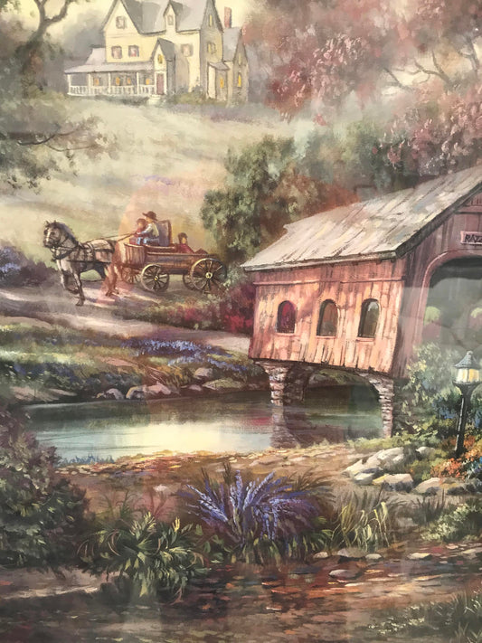 Razzberry Creek Crossing Framed Print by Carl Valente