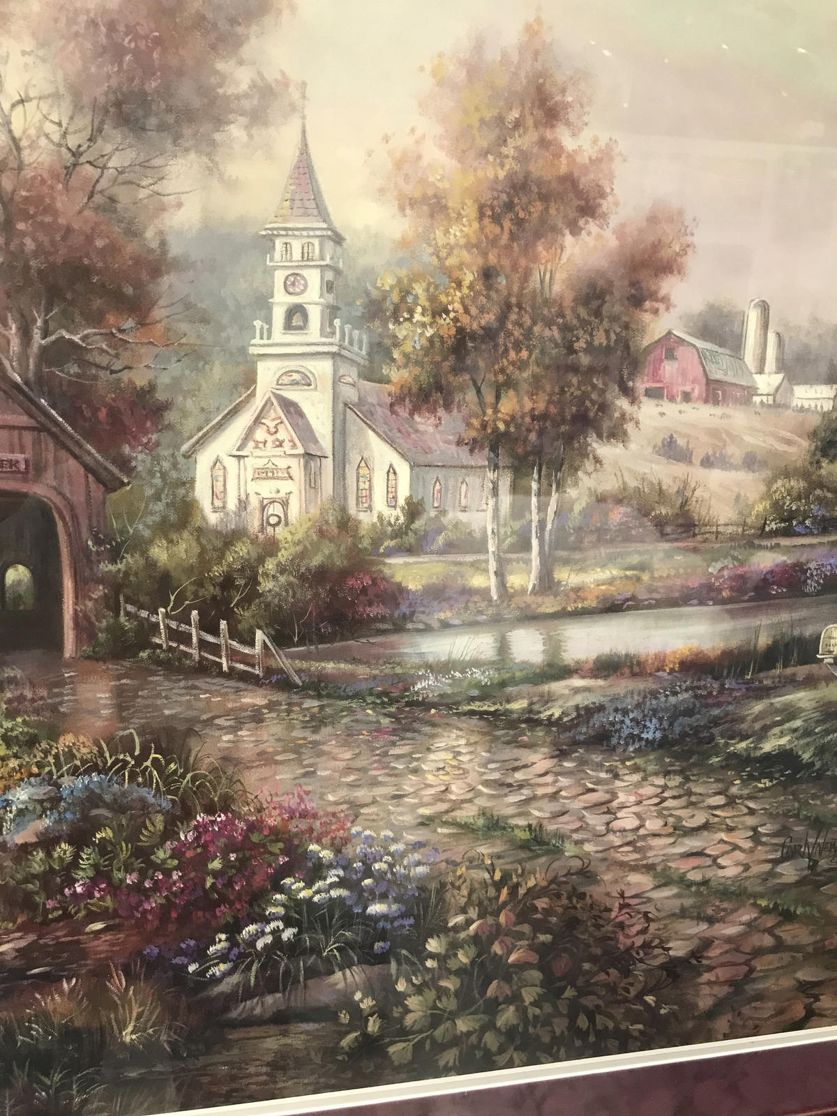 Razzberry Creek Crossing Framed Print by Carl Valente
