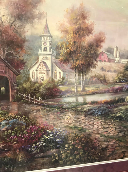 Razzberry Creek Crossing Framed Print by Carl Valente