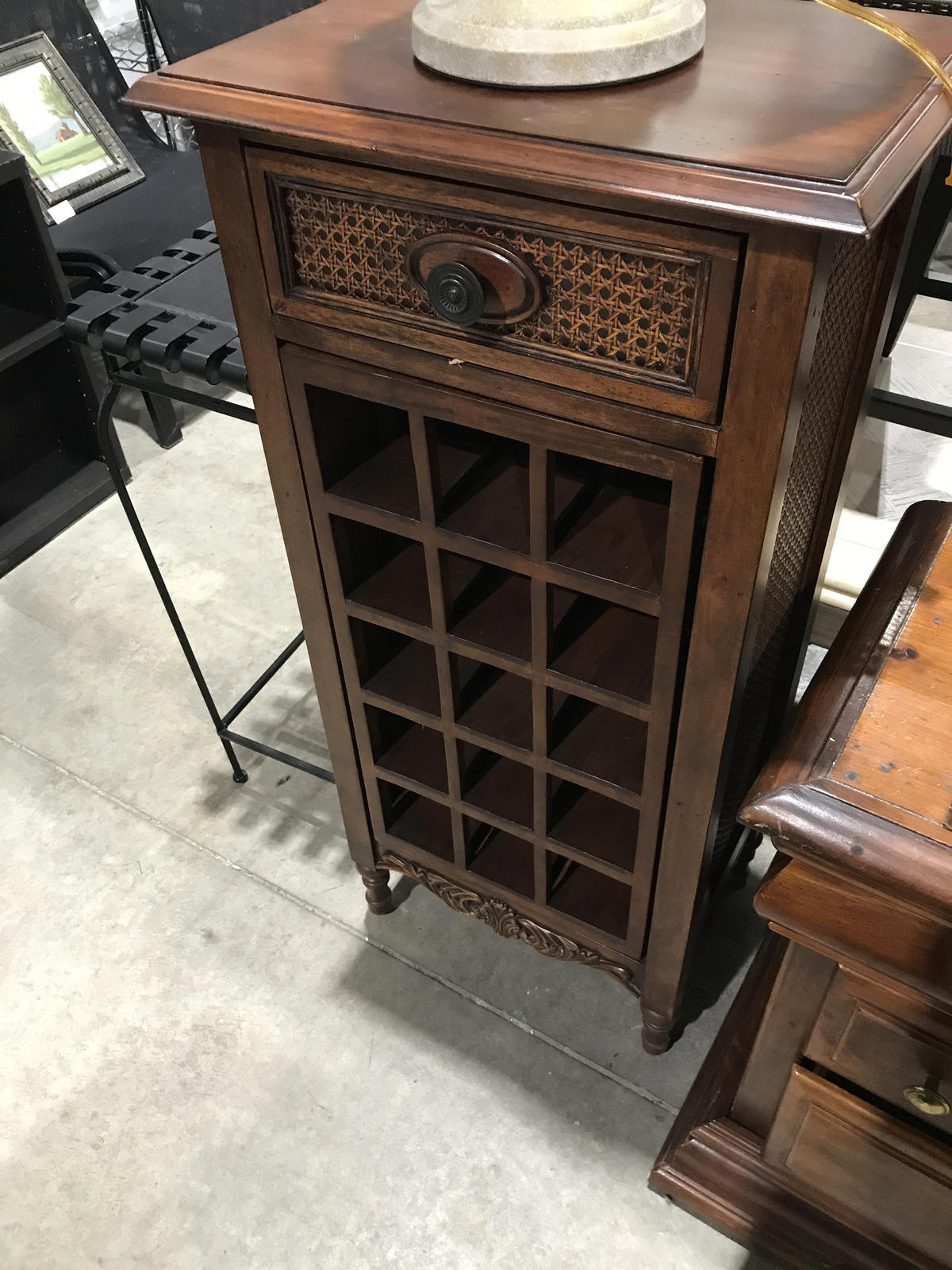 Tall Wooden Cabinet with Removeable Wine Rack