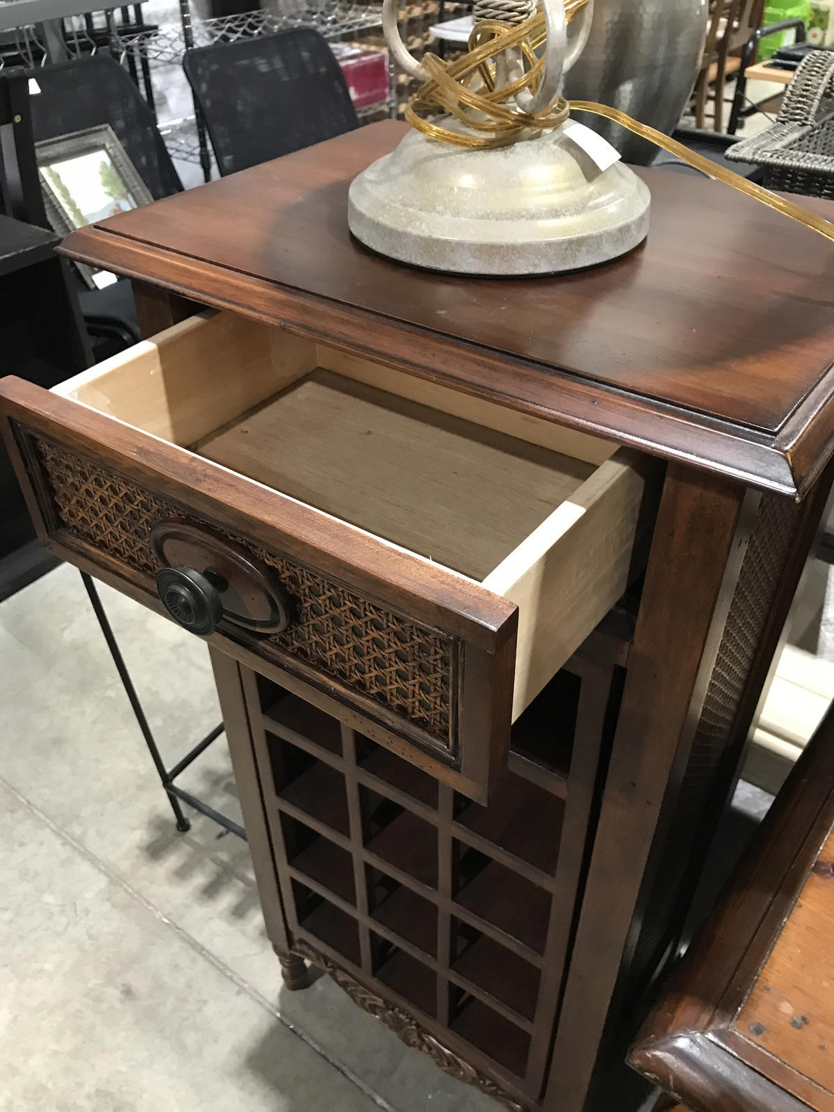 Tall Wooden Cabinet with Removeable Wine Rack