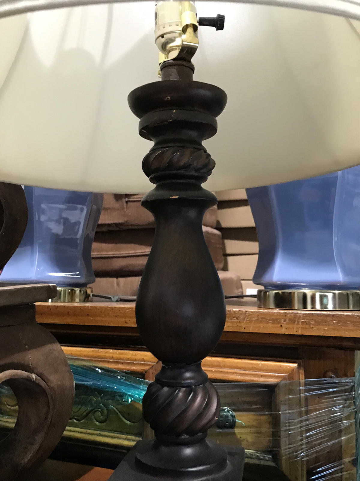 Intricate Carved Table Lamp
