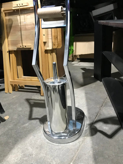 Chrome Toilet Paper Holder with Brush