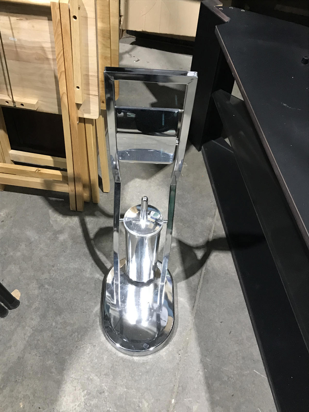 Chrome Toilet Paper Holder with Brush