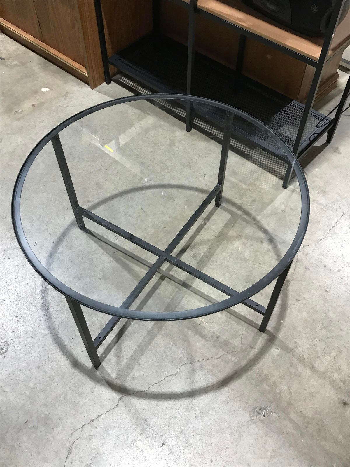 Round Glass Coffee Table (18"H x 30"W)