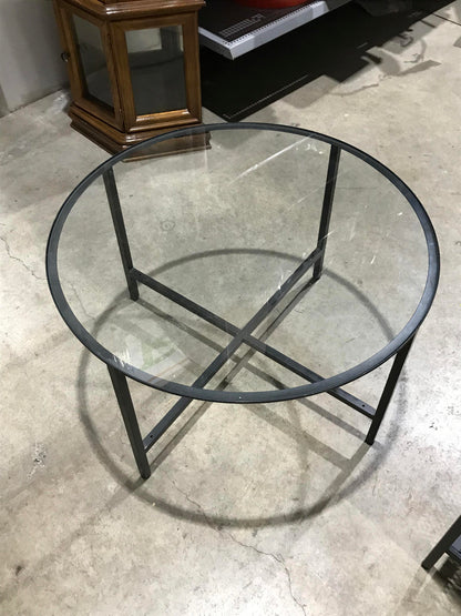 Round Glass Coffee Table (18"H x 30"W)