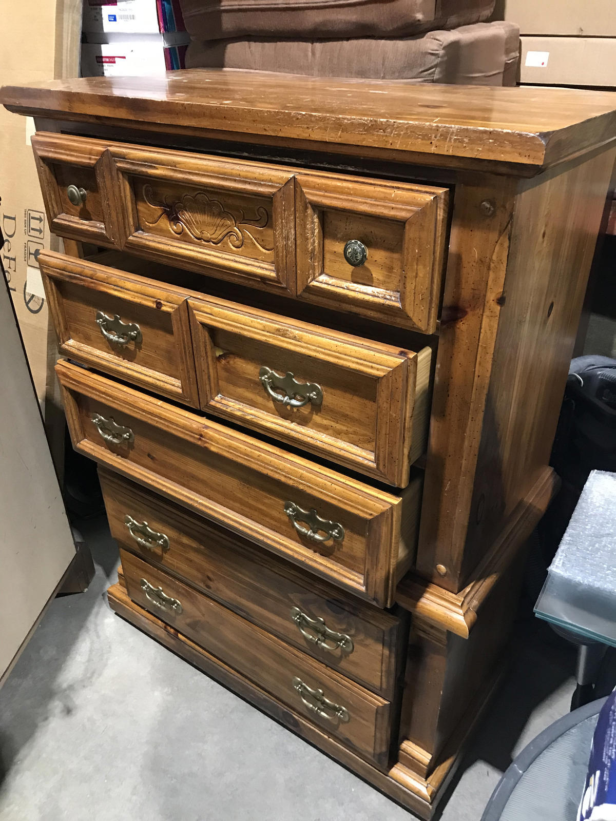 5 Drawer Tall Solid Wood Dresser