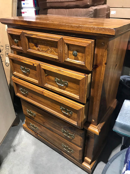 5 Drawer Tall Solid Wood Dresser