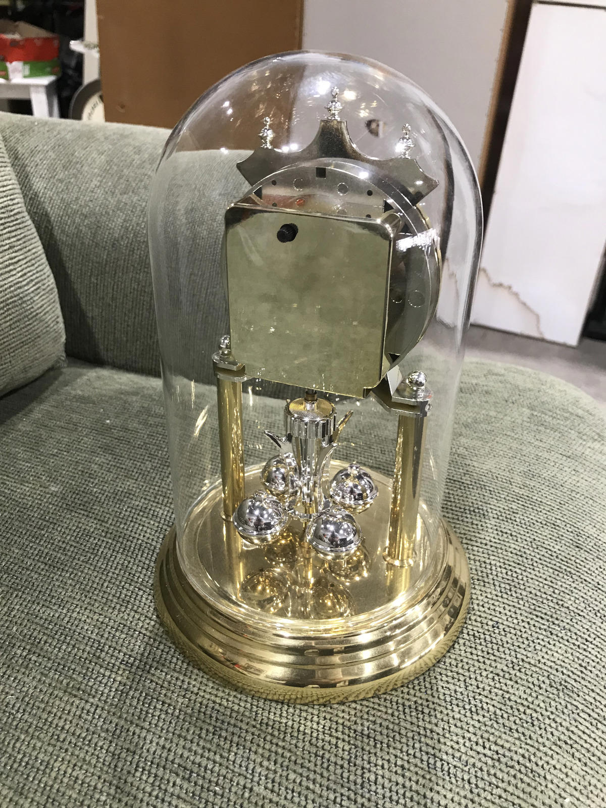 Haller Glass Dome Gold Table Clock