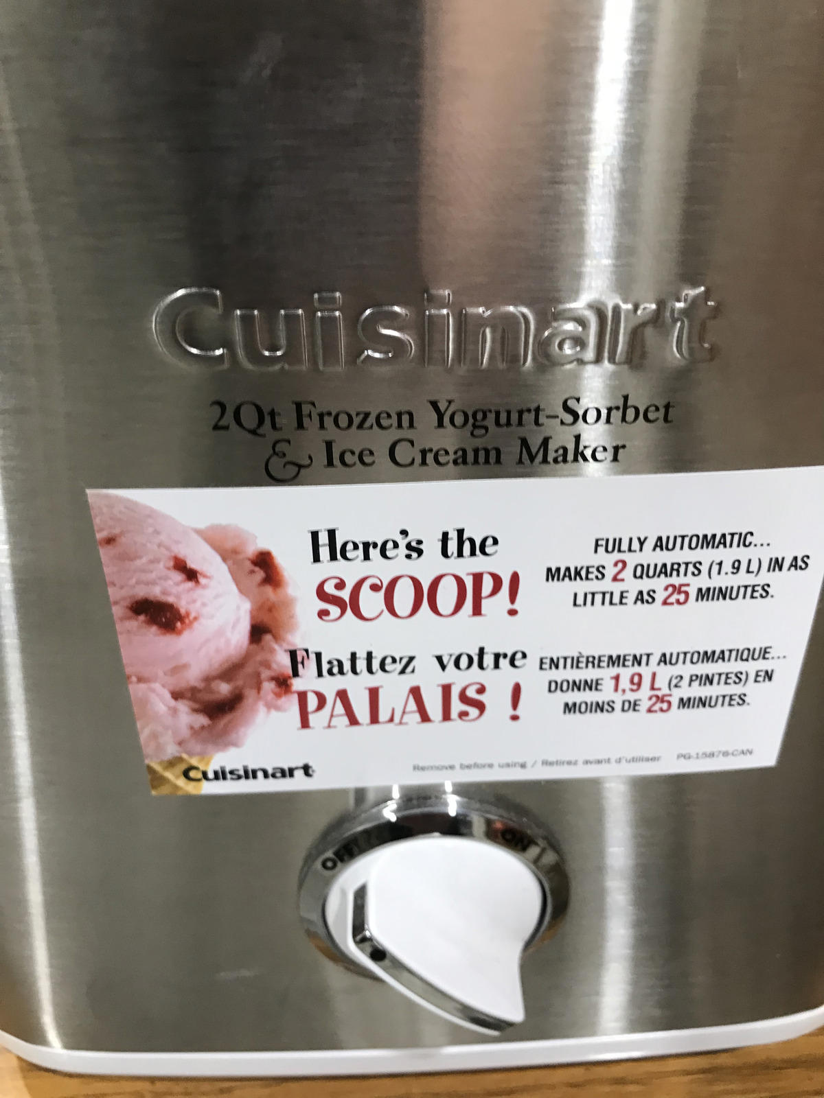 New Cuisinart Ice Cream Maker