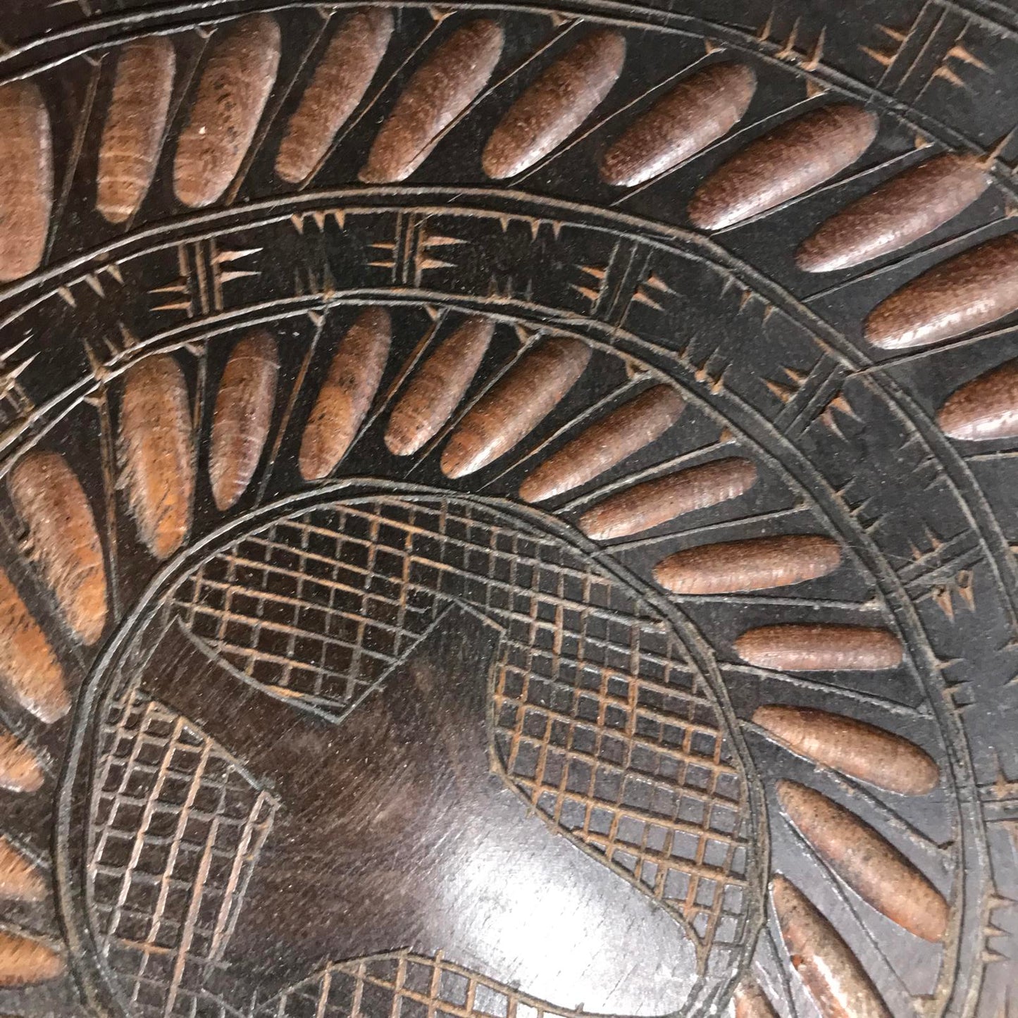 Carved Wooden 13" Bowl