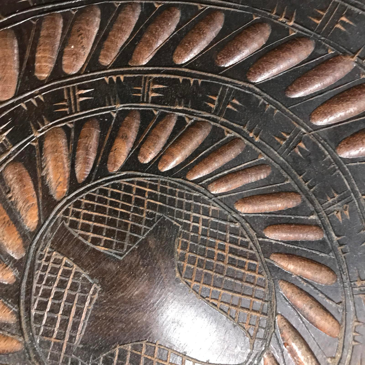Carved Wooden 13" Bowl