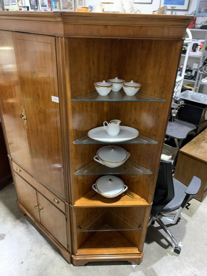 Drexel Wooden Corner Display Cabinet
