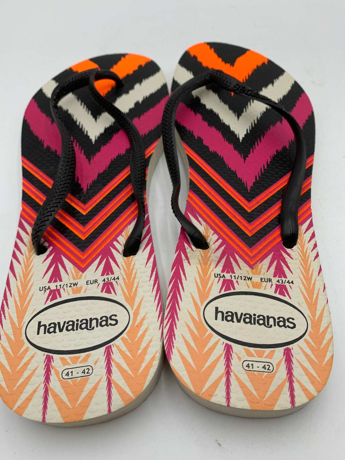 Havaianas Women's Colorful Abstract Print Flip Flops Thong Sandals EU 43/44