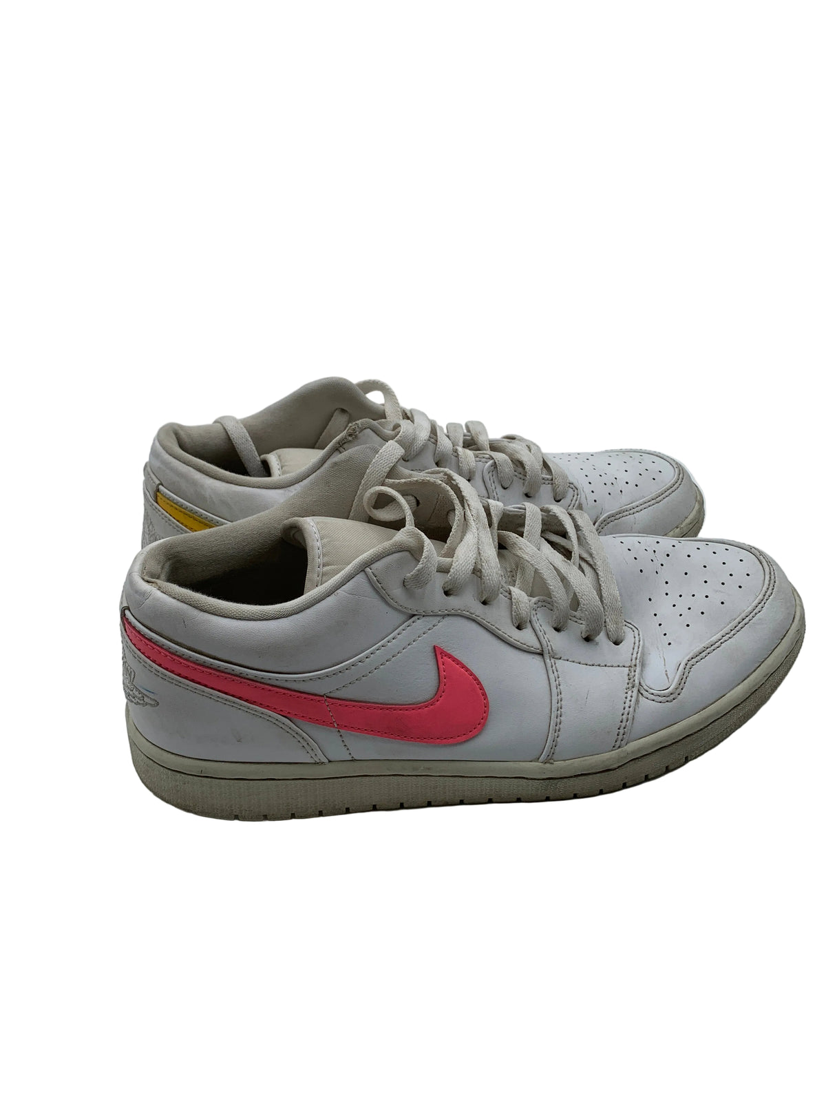 NIKE Air Jordan 1 Low White Multicolor Swoosh Sneakers US 11