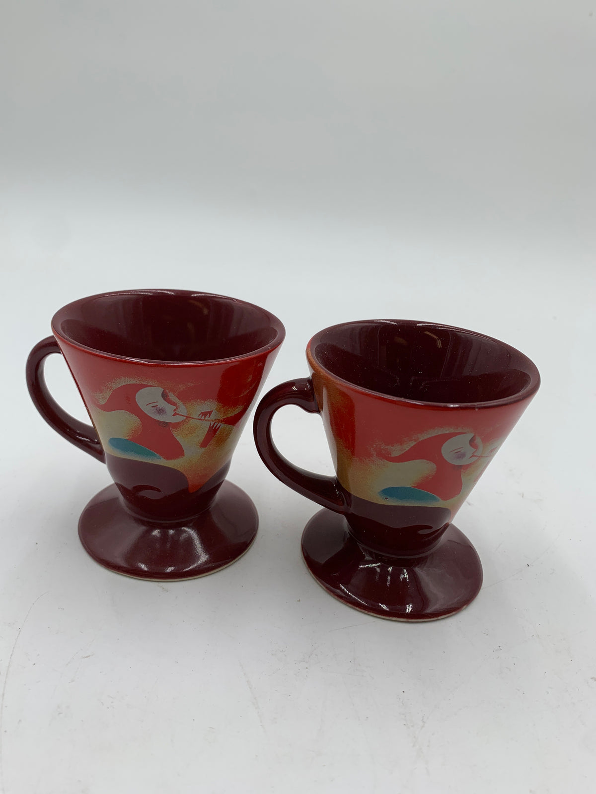 Vintage 1999 Frangelico Liqueur Espresso / Demitasse Cups by artist Linda Frichtel