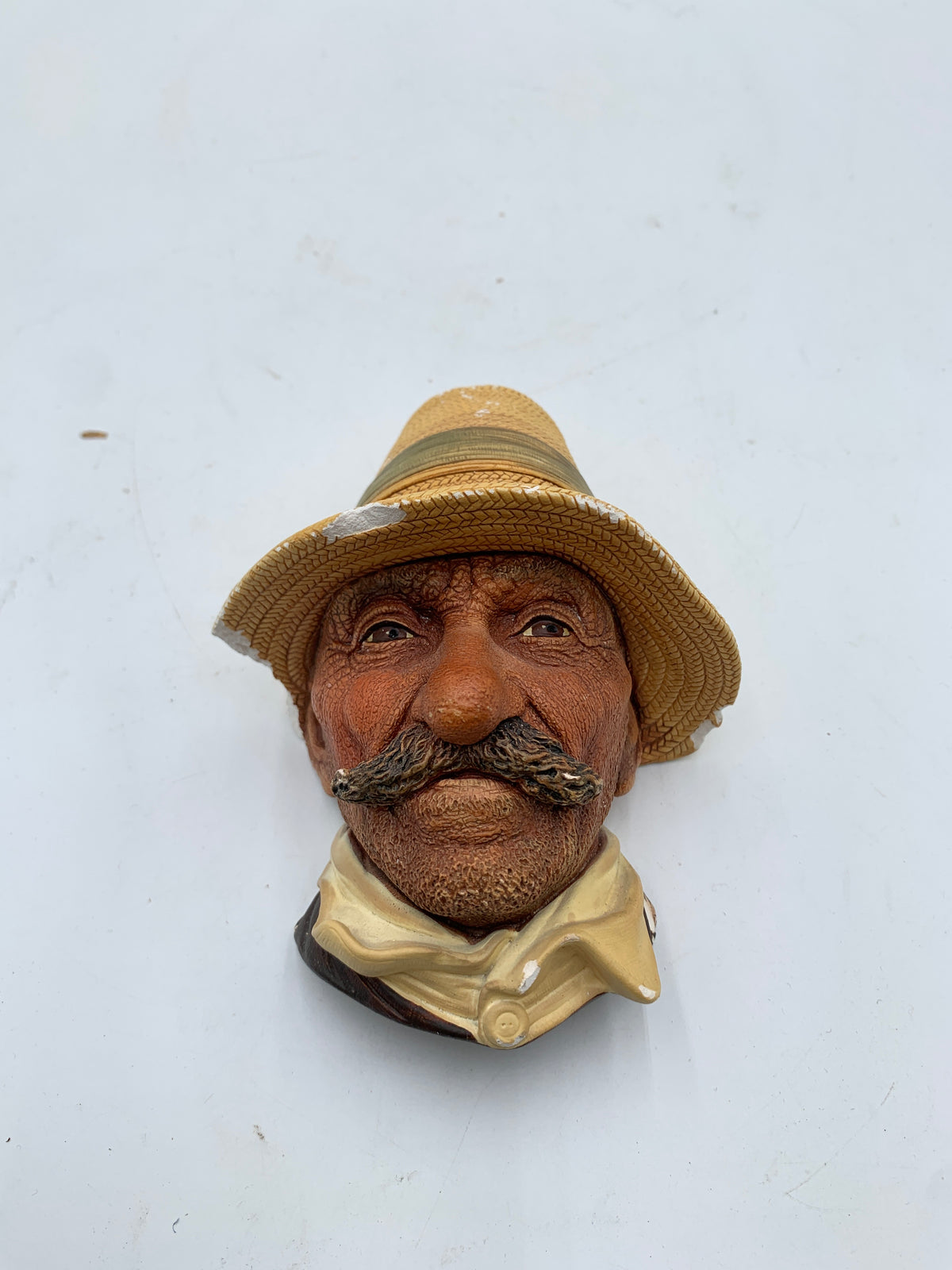 Vintage 1971 Bossons Rumanian Chalkware Head Wall Plaque Figurine England