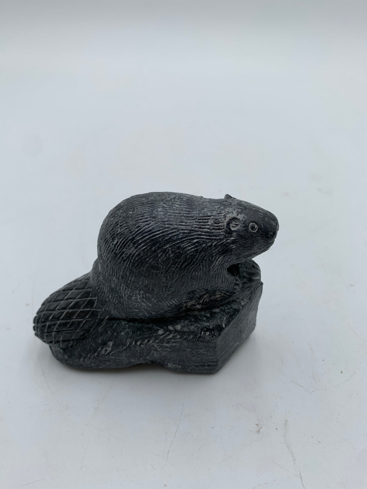 Soapstone Beaver Canada Inuit Wolf Sculpture Figurine A Wolf Original Collectible