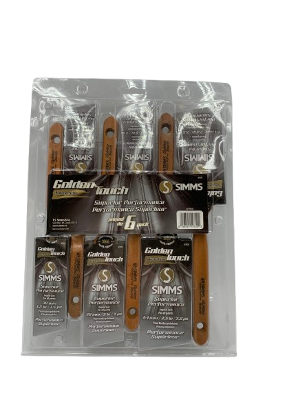 Simms Golden Touch Paint Brush Set – 6-Piece Painting Brush Kit