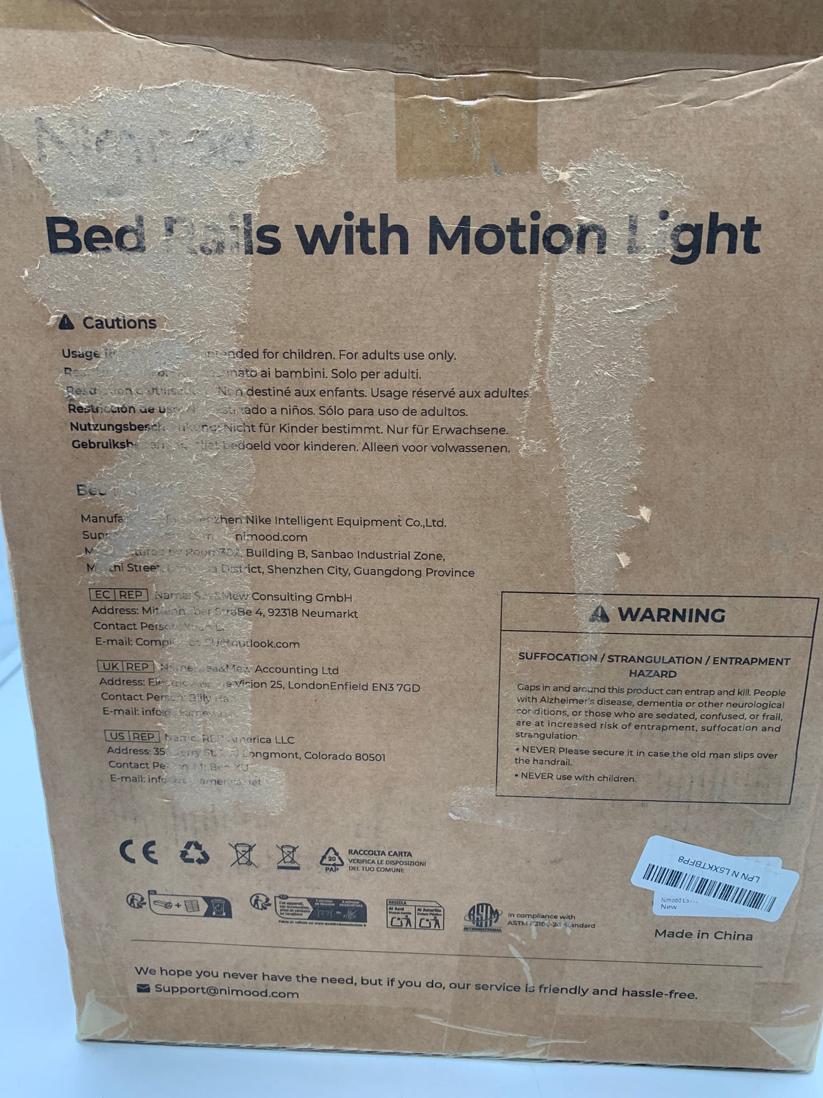 Nimood C5 Pro Adult Bed Rail with Motion Sensor Light – Bedside Safety Assist Handle