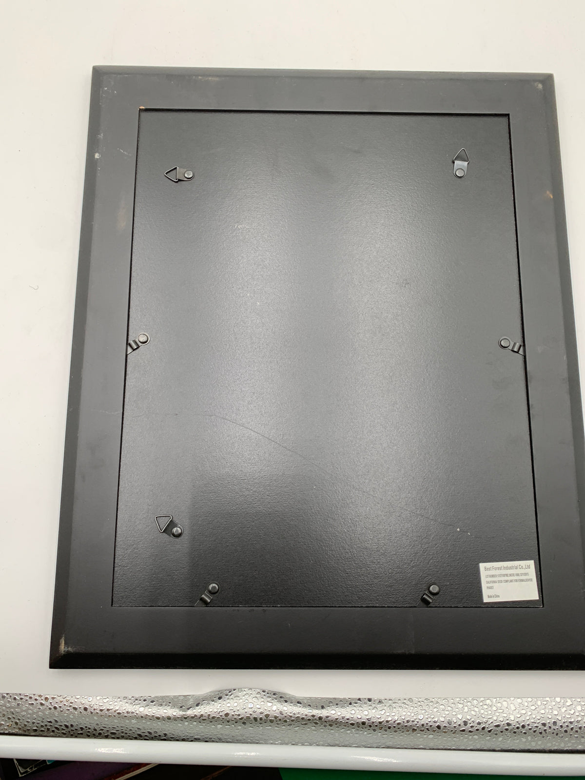 Black Picture Frame with White Mat, Approx. 14 × 17 Inches