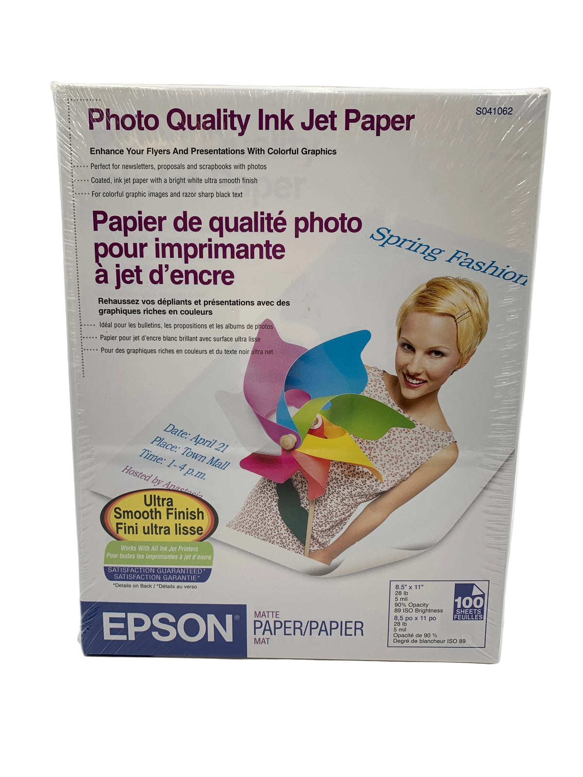 Epson S041062 Photo Quality Ink Jet Paper - Matte, 100 Sheets