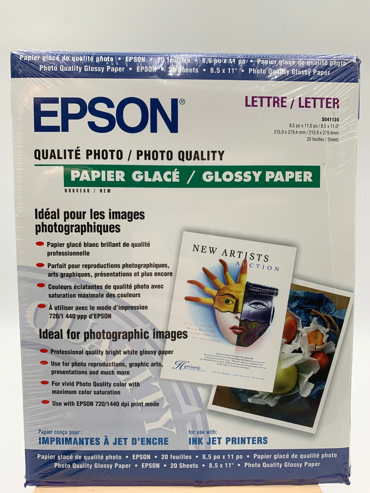 Epson S041124 Photo Quality Glossy Paper - Letter, 20 Sheets